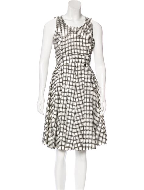 chanel tweed dress white|Chanel pleated dress.